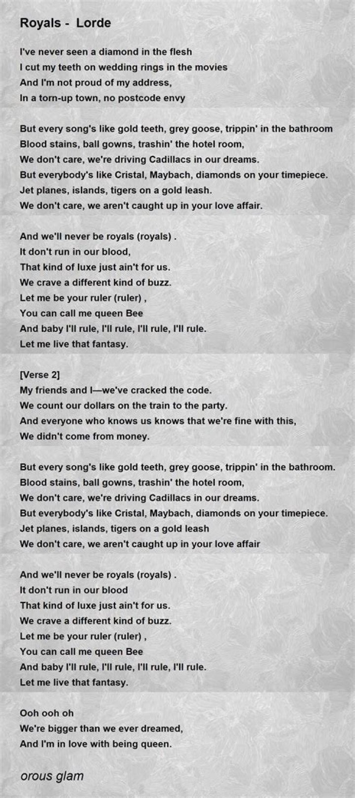 Ultimate Guide To Lorde's "Royals" Lyrics: Meaning And Interpretation